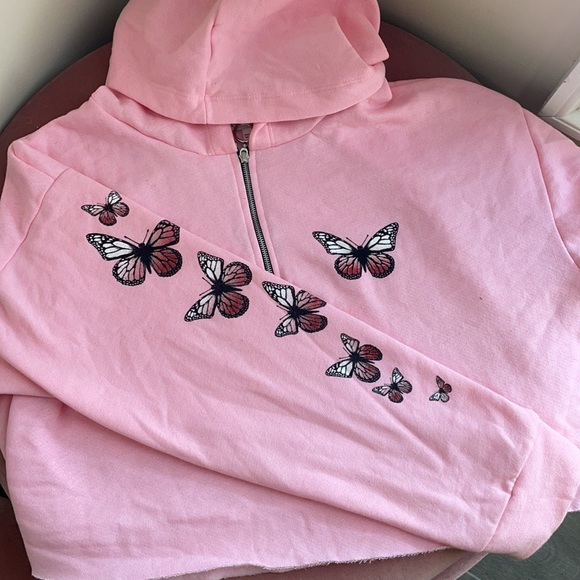 Pink Crop hoodie - Picture 7 of 14